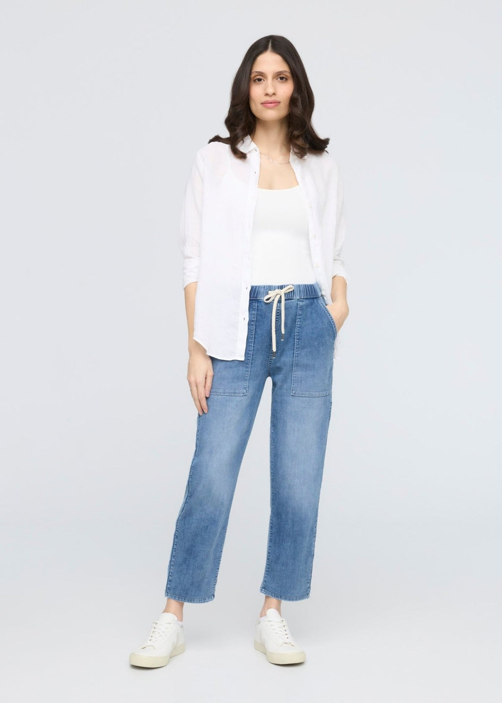 Performance Denim Lite Harbour Pant - Light Stone