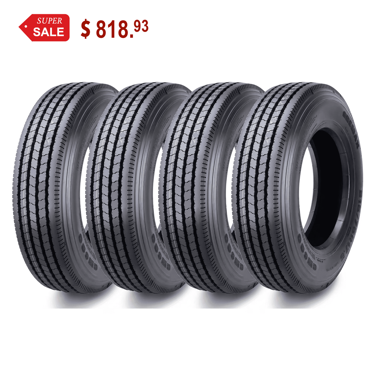 Gremax Heavy Duty All Steel ST 225/75R15 14 Ply 123/1192M 11150 Trailer Tires, Set of 4