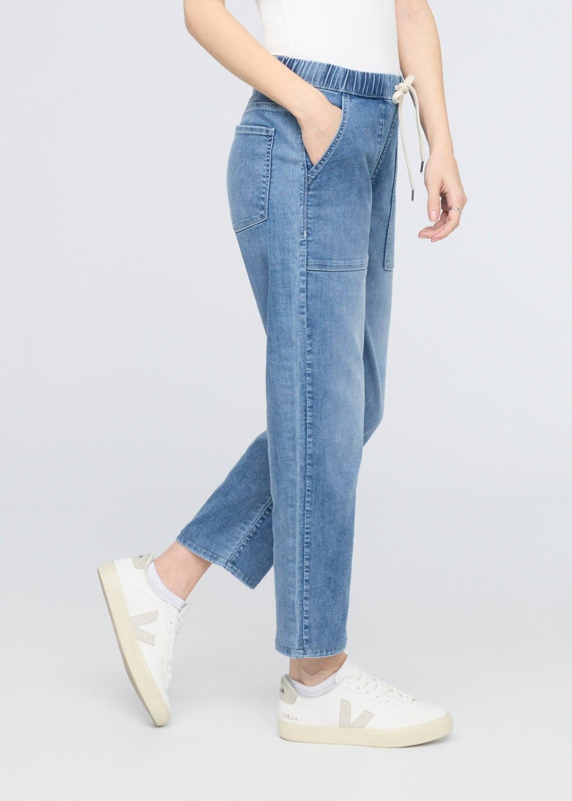 Performance Denim Lite Harbour Pant - Light Stone